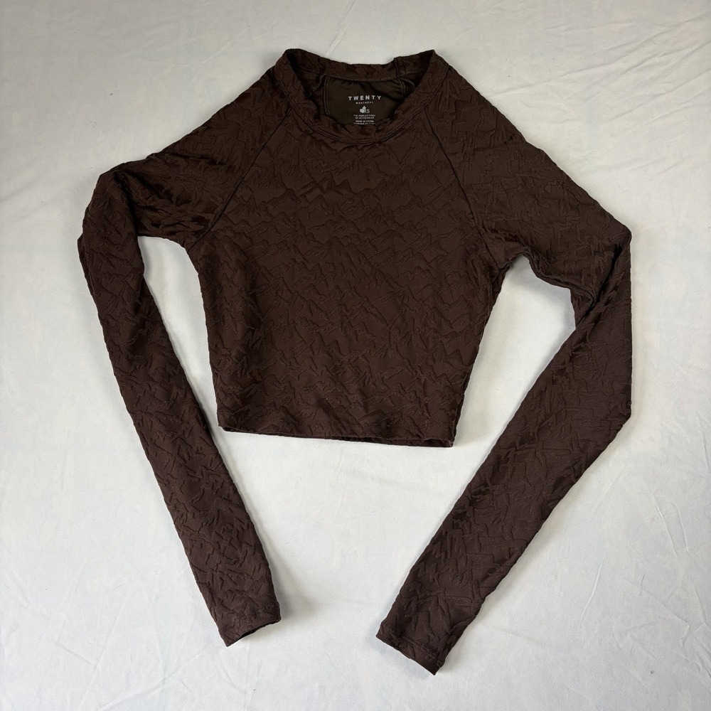 Twenty Montreal 3D Activewear Women's Crop Athletic Top‎ Brown Size XS